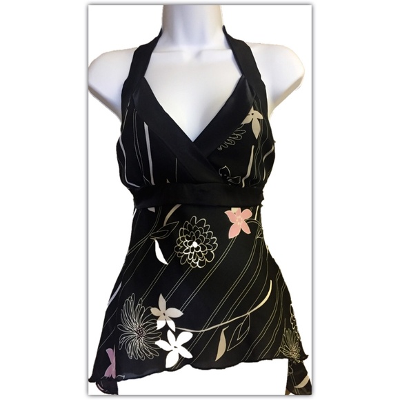 Papaya Ornate Black, Pink & White Floral Halter - Picture 3 of 5